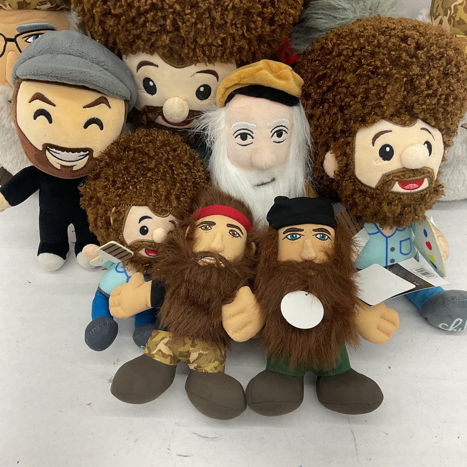 Mixed Humanoid Human Character Plush Dolls Bob Ross Duck Dynasty LOT Preowned - Warehouse Toys