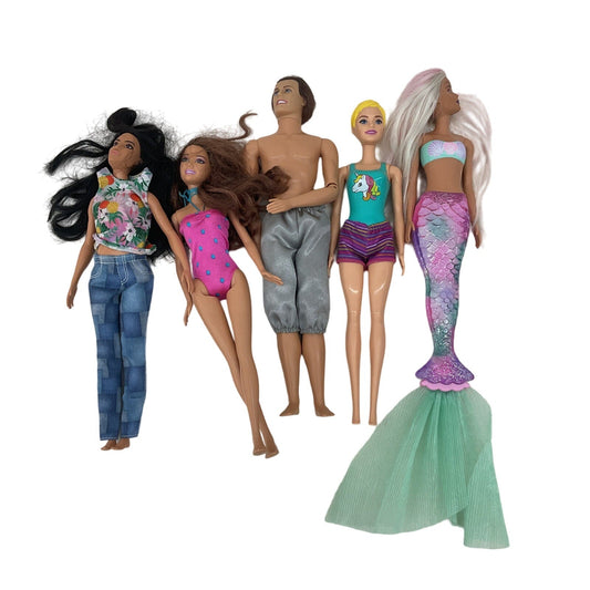 Mixed Loose LOT Mattel Barbie Ken & Others Fashion Mermaid Play Dolls Preowned - Warehouse Toys