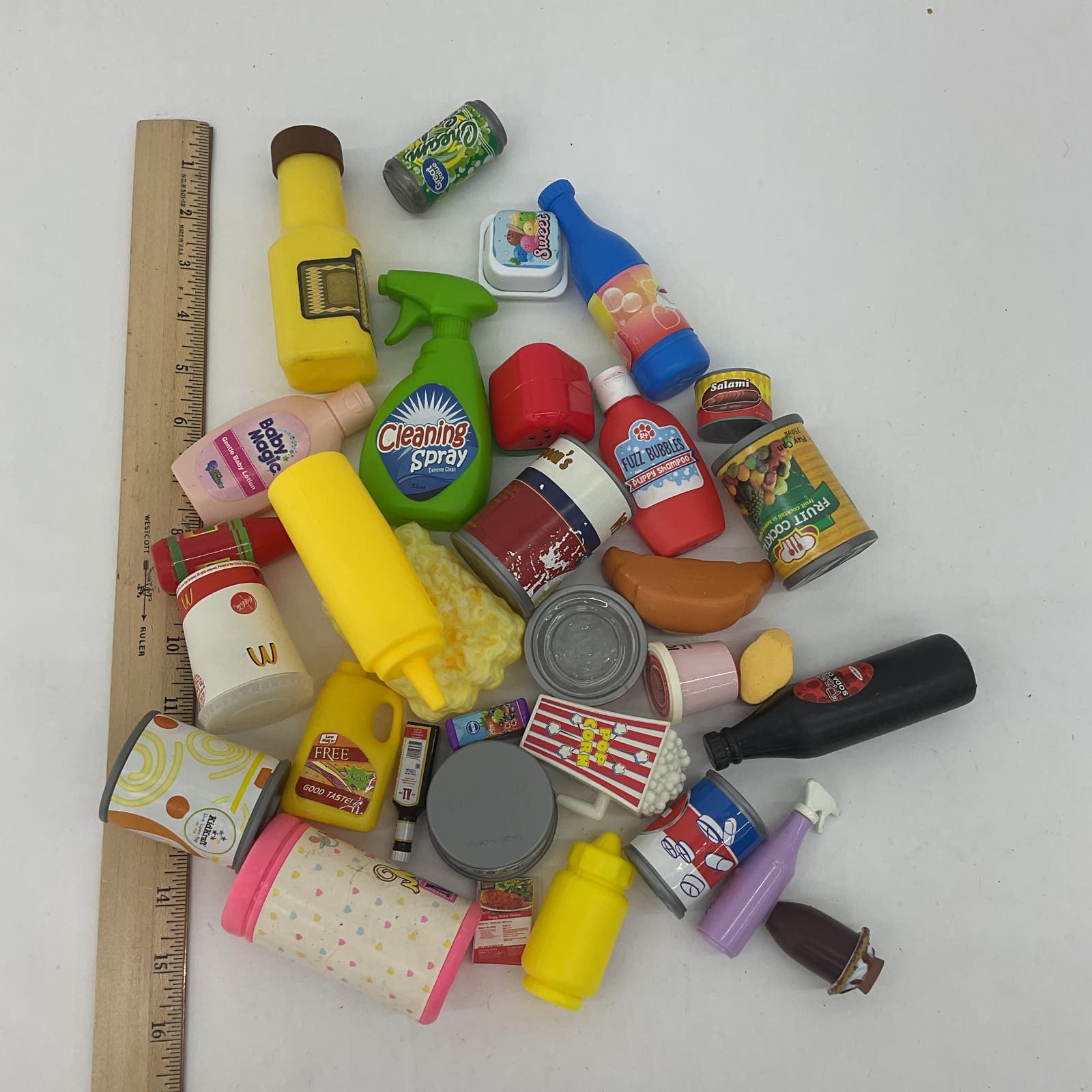 Mixed Loose Pretend Play Groceries Soup Cans Condiments Products Kitchen Play - Warehouse Toys