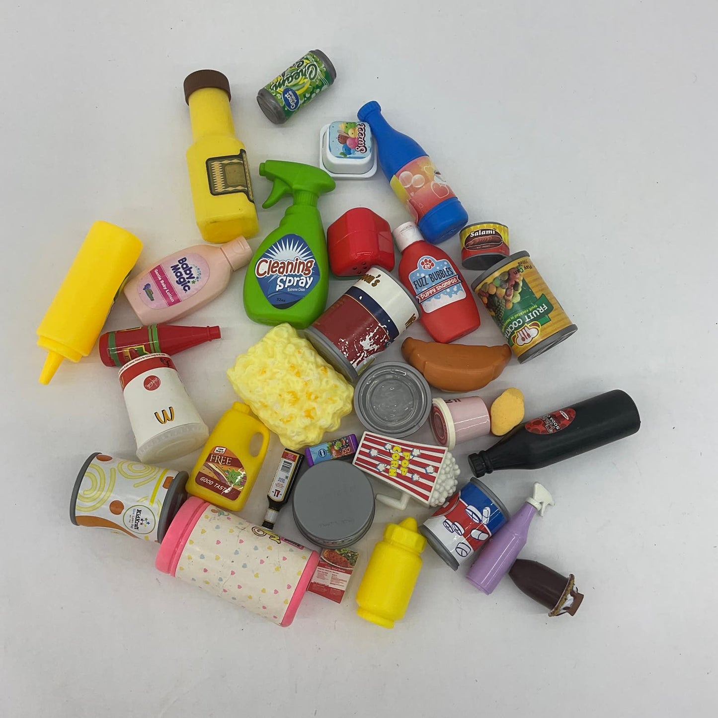 Mixed Loose Pretend Play Groceries Soup Cans Condiments Products Kitchen Play - Warehouse Toys