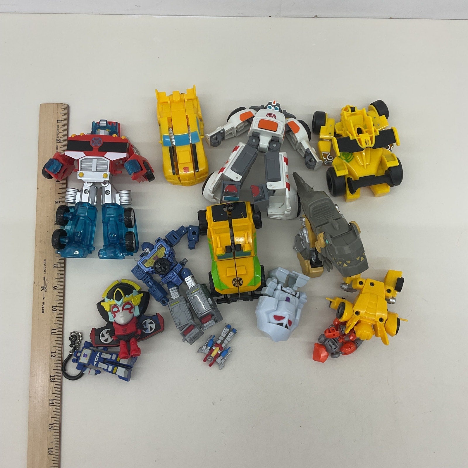 Mixed Loose Transformers Rescue Bots Optimus Prime Bumblebee Action Figures LOT - Warehouse Toys