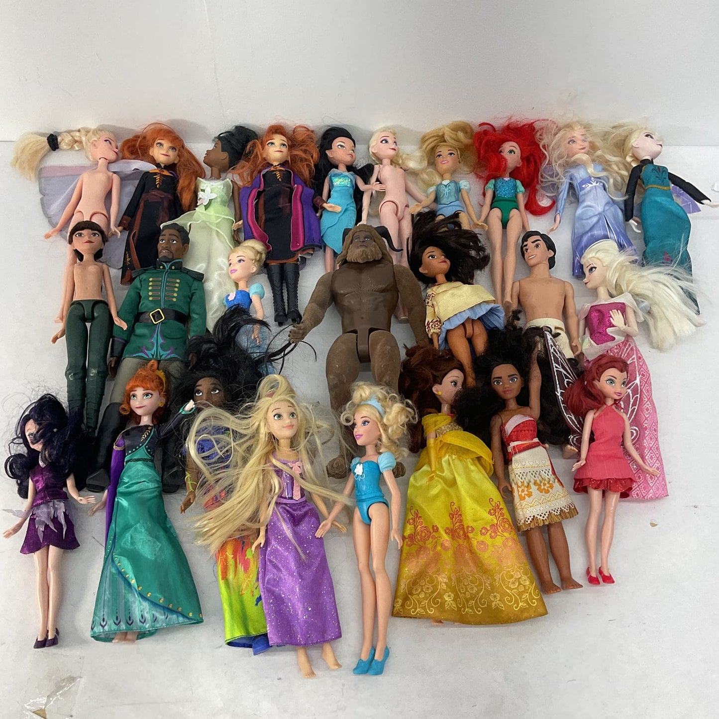 Mixed Loose Used LOT Disney Princess Character Fashion Dolls Belle Moana Frozen - Warehouse Toys