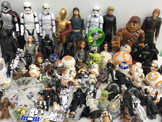 Mixed LOT 17 lbs Disney Star Wars Action Figure Toys Leia Chewbacca Darth Vader - Warehouse Toys