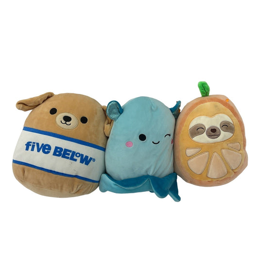 Mixed LOT 3 Squishmallows Assorted Character Plush Dolls Pillows Soft Cuddly - Warehouse Toys