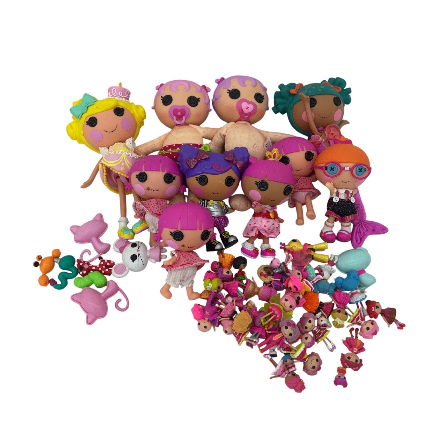 Mixed LOT 7 lbs Preowned Lalaloopsy Button Eye Play Dolls Figures Toys CUTE - Warehouse Toys