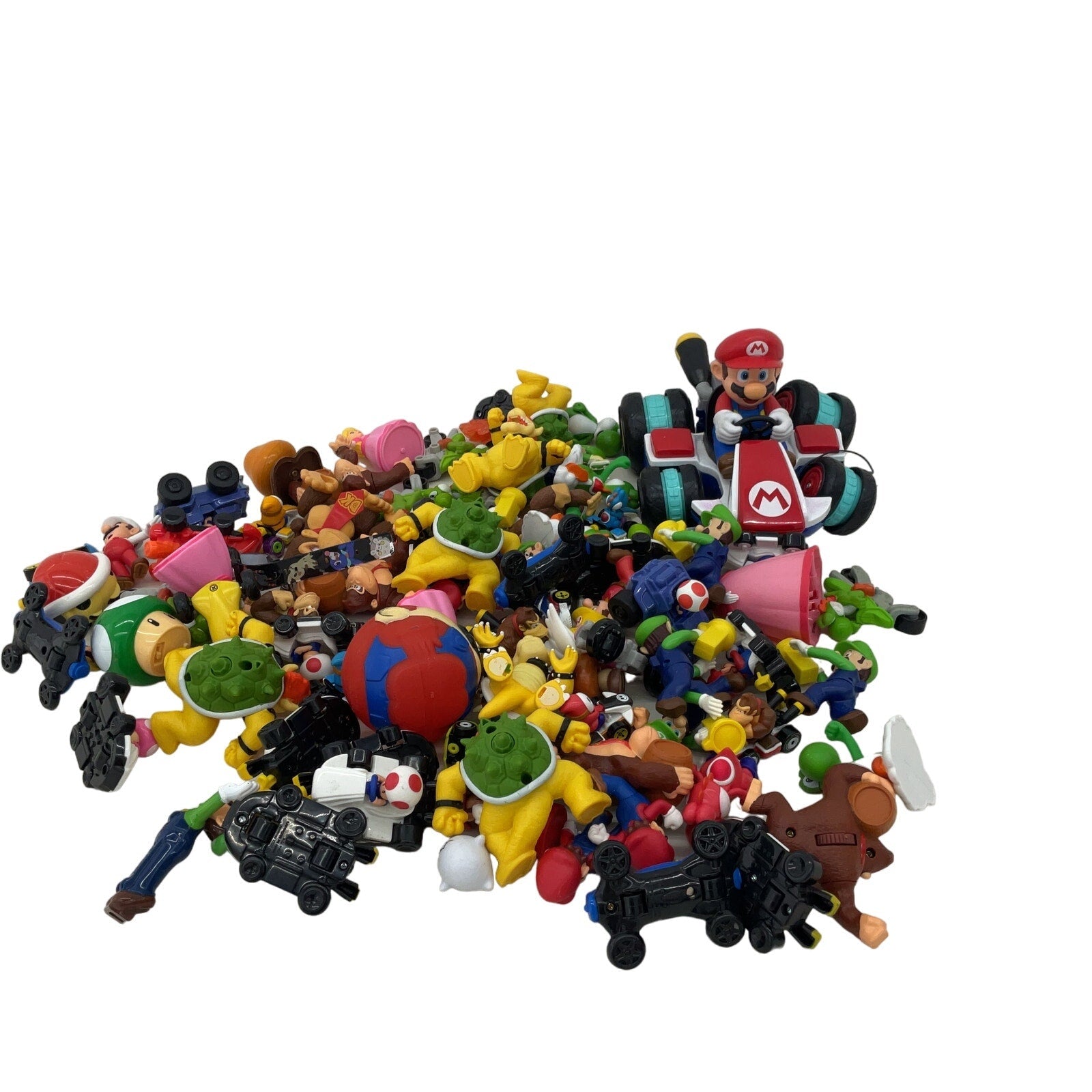 Mixed LOT 7 lbs Super Mario Bros Nintendo Character Toy Figures Vehicles Used - Warehouse Toys