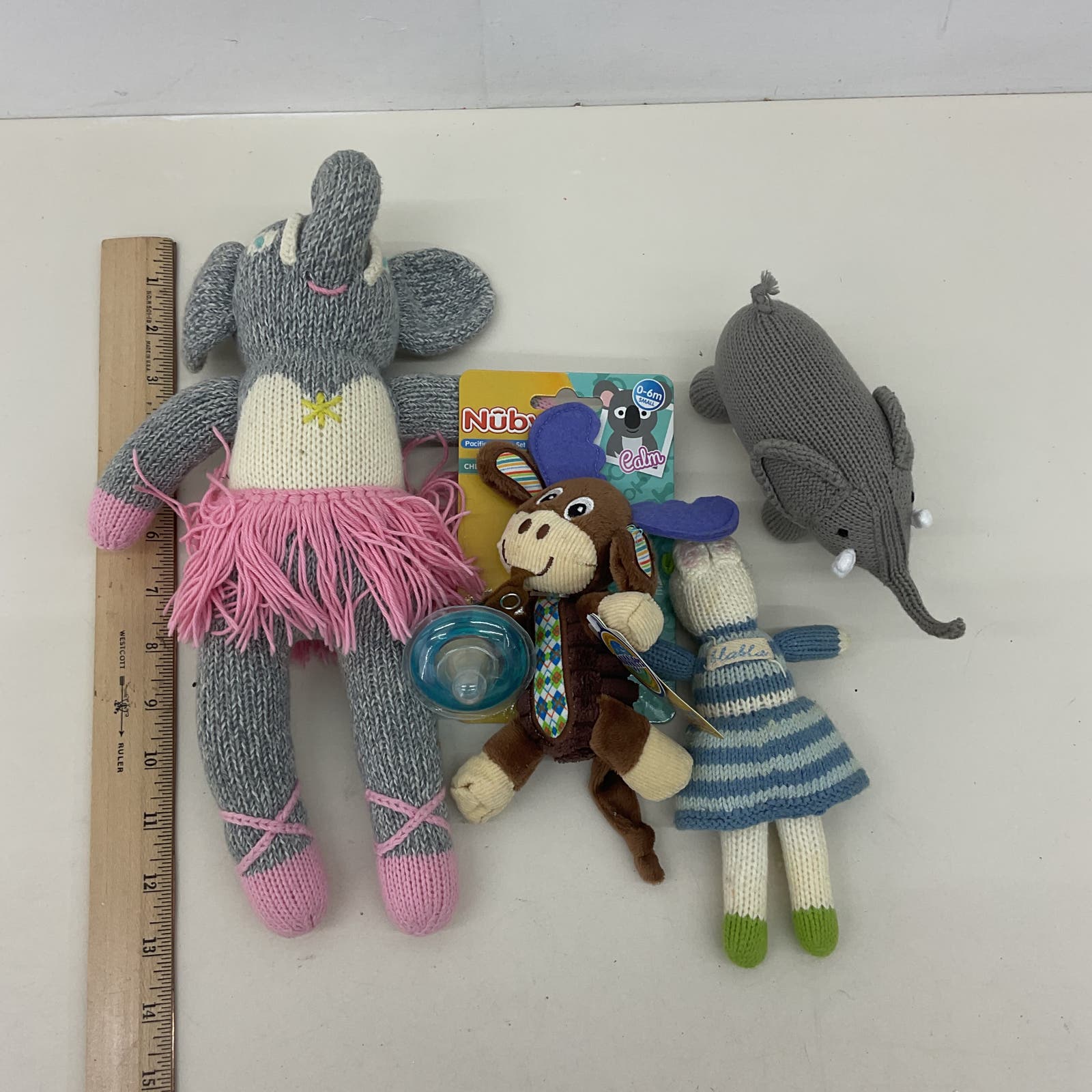 Mixed LOT Bla Bla Nubi Knit Plush Dolls Ballerina Elephant Monkey Bunny - Warehouse Toys