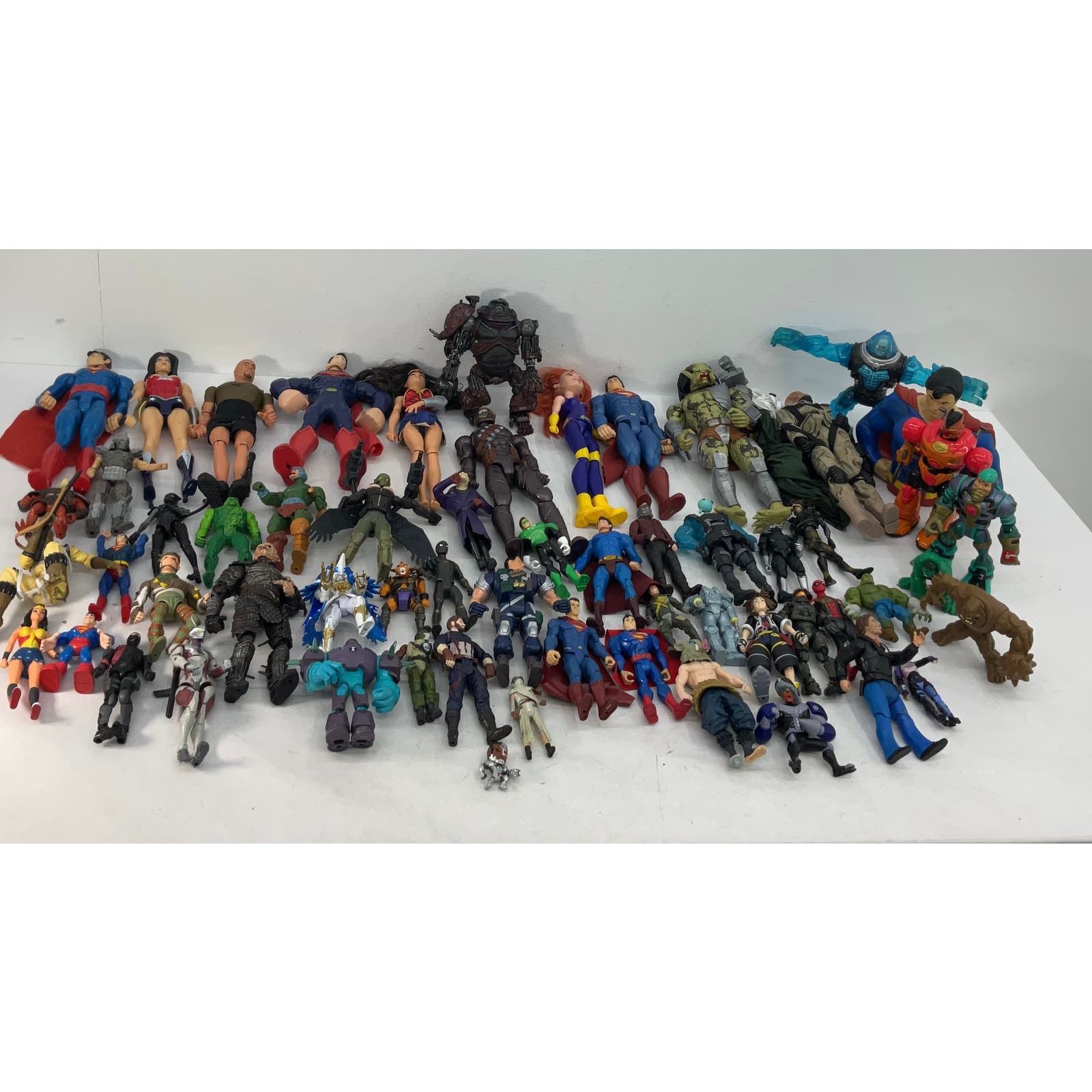 Mixed LOT of 20 lbs Super Hero Villains Action Figure Toys Marvel DC Ben 10 Used - Warehouse Toys