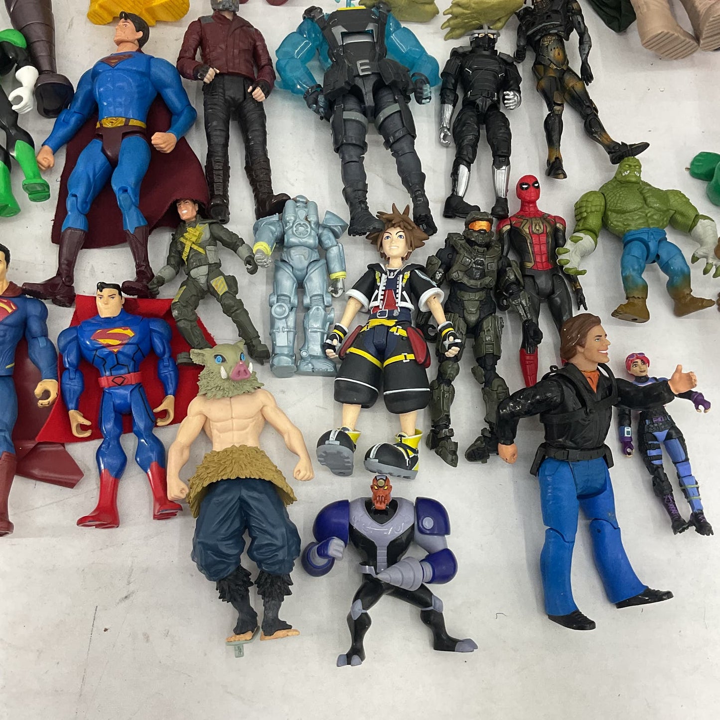 Mixed LOT of 20 lbs Super Hero Villains Action Figure Toys Marvel DC Ben 10 Used - Warehouse Toys