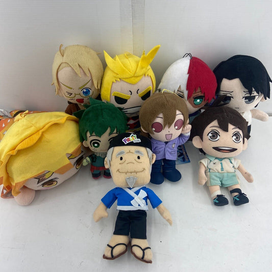 Mixed LOT of 9 Anime Plush Toy Dolls My Hero Academia Demos Slayer Haikyu - Warehouse Toys