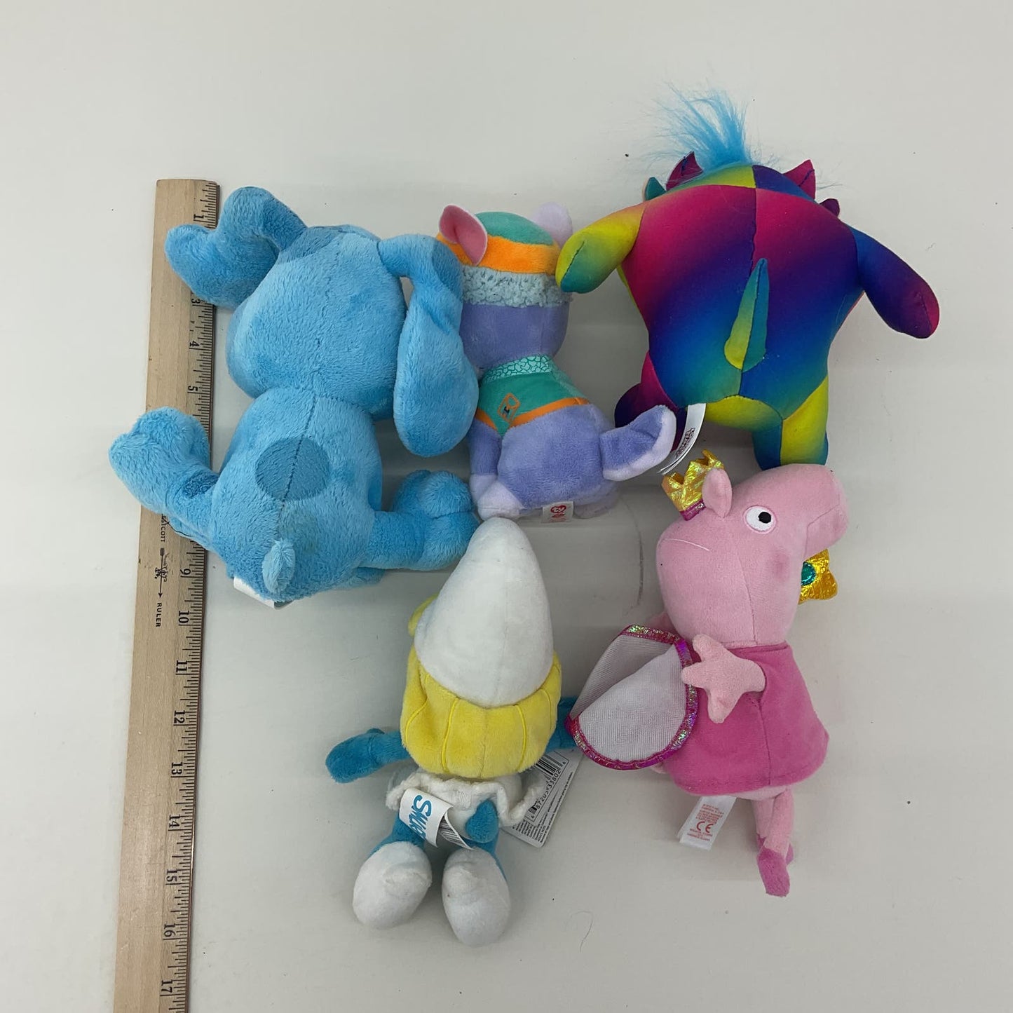 Mixed LOT Plush Blues Clues Paw Patrol Peppa Pig Taz Devil Smurfette Peppa Pig - Warehouse Toys