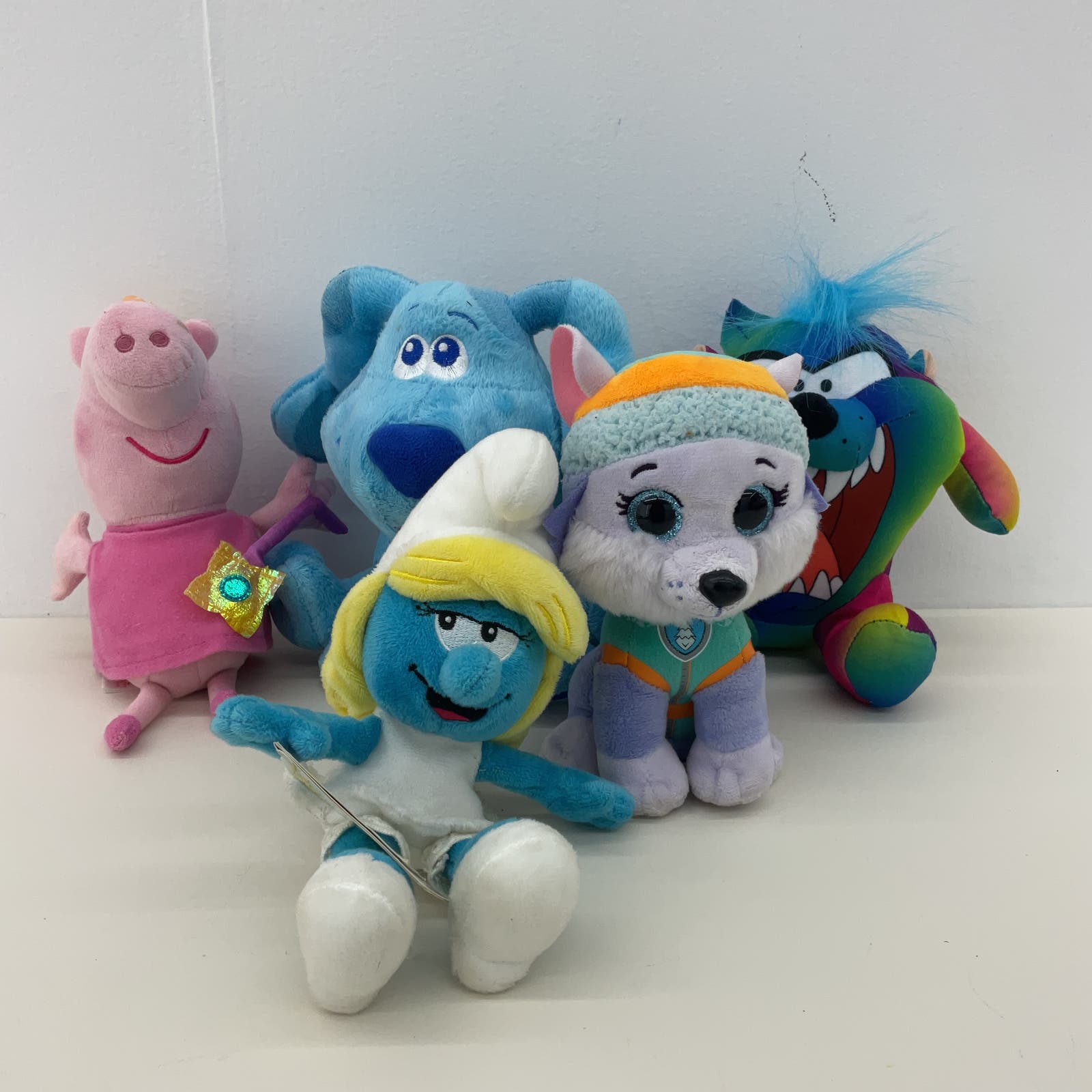 Mixed LOT Plush Blues Clues Paw Patrol Peppa Pig Taz Devil Smurfette Peppa Pig - Warehouse Toys