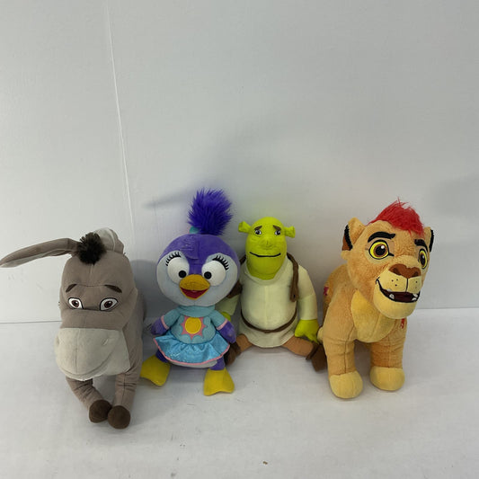 Mixed LOT Plush Character Dolls Shrek Donkey Ogre Muppet Babies Penguin Simba - Warehouse Toys