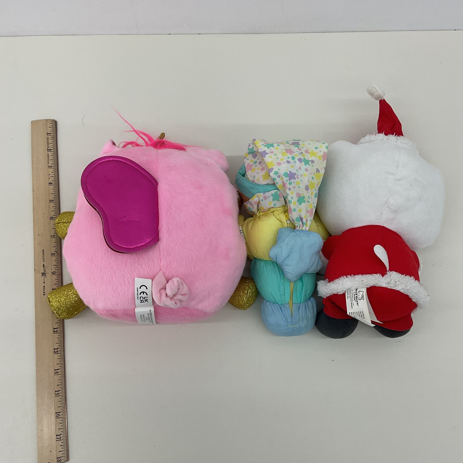 Mixed LOT Sanrio Hello Kitty Xmas Playskool Glo Worm Shimmeez Plush Dolls - Warehouse Toys