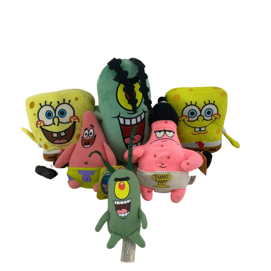 Mixed LOT Spongebob Squarepants Character Plush Patrick Star Plankton - Warehouse Toys