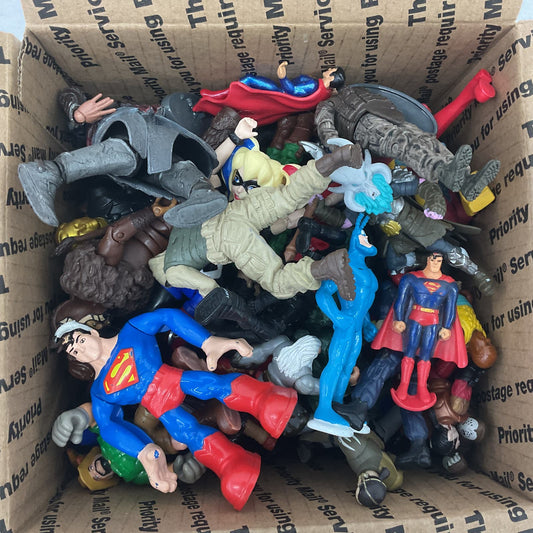 Mixed LOT Super Hero Action Figures Marvel DC Superman Batman Toys Dolls Used - Warehouse Toys