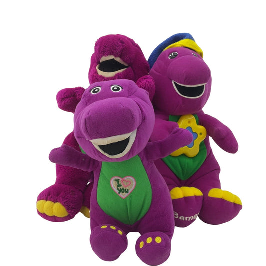 Mixed LOT Vintage Barney the Purple Dinosaur & Friends Character Plush Dolls - Warehouse Toys