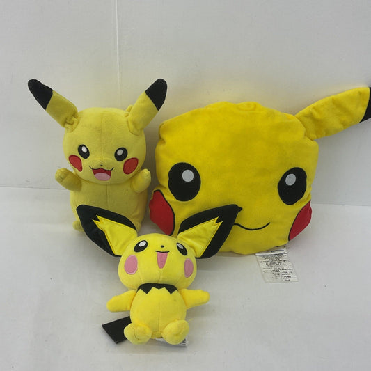 MIXED LOT Yellow Pokemon Character Plush Dolls Pikachu Pichu Pillow Preowned - Warehouse Toys