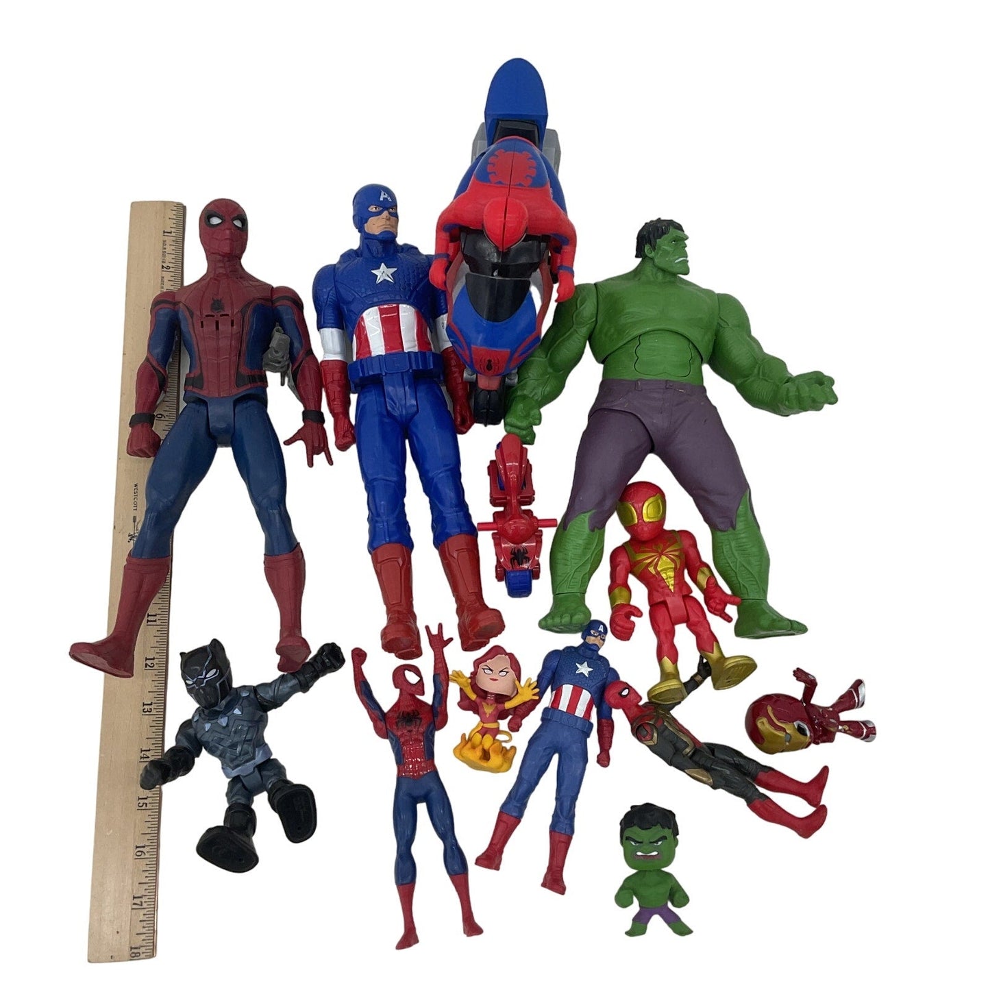 Mixed Marvel The Avengers Incredible Hulk Spiderman Action Figures Toys Preowned - Warehouse Toys