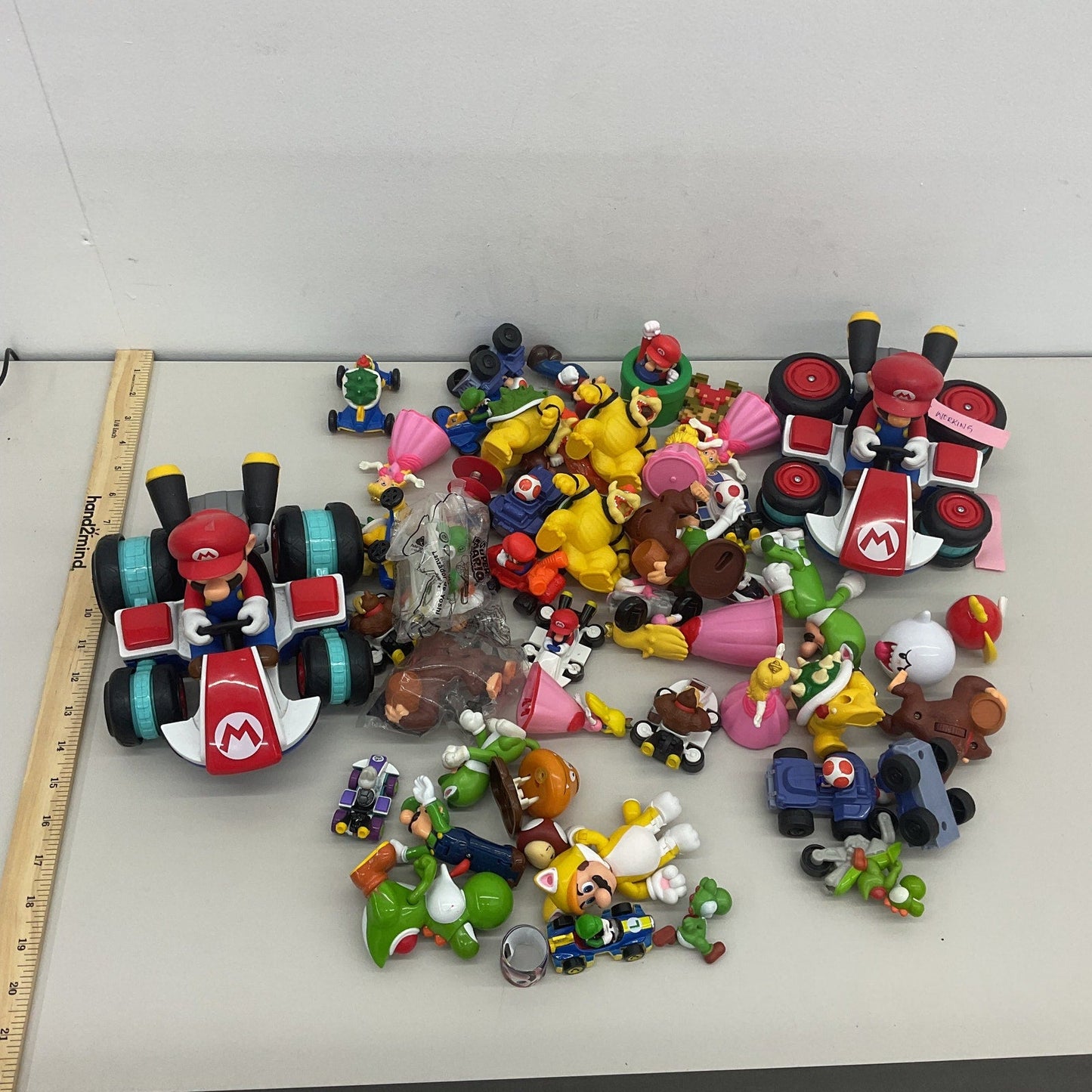 Mixed Nintendo Super Mario Bros Toy Figures Vehicles Accessories 7 lbs LOT Used - Warehouse Toys