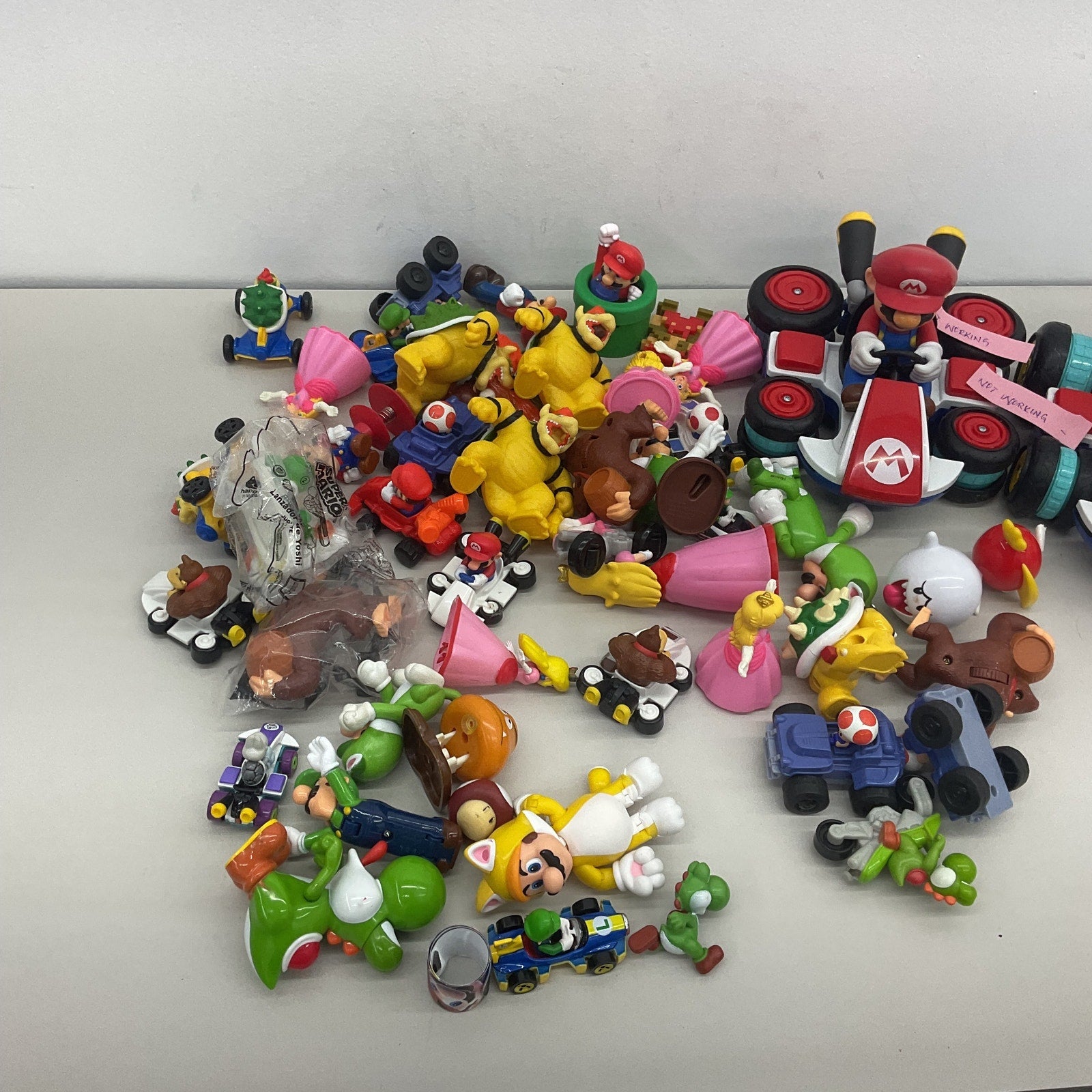 Mixed Nintendo Super Mario Bros Toy Figures Vehicles Accessories 7 lbs LOT Used - Warehouse Toys