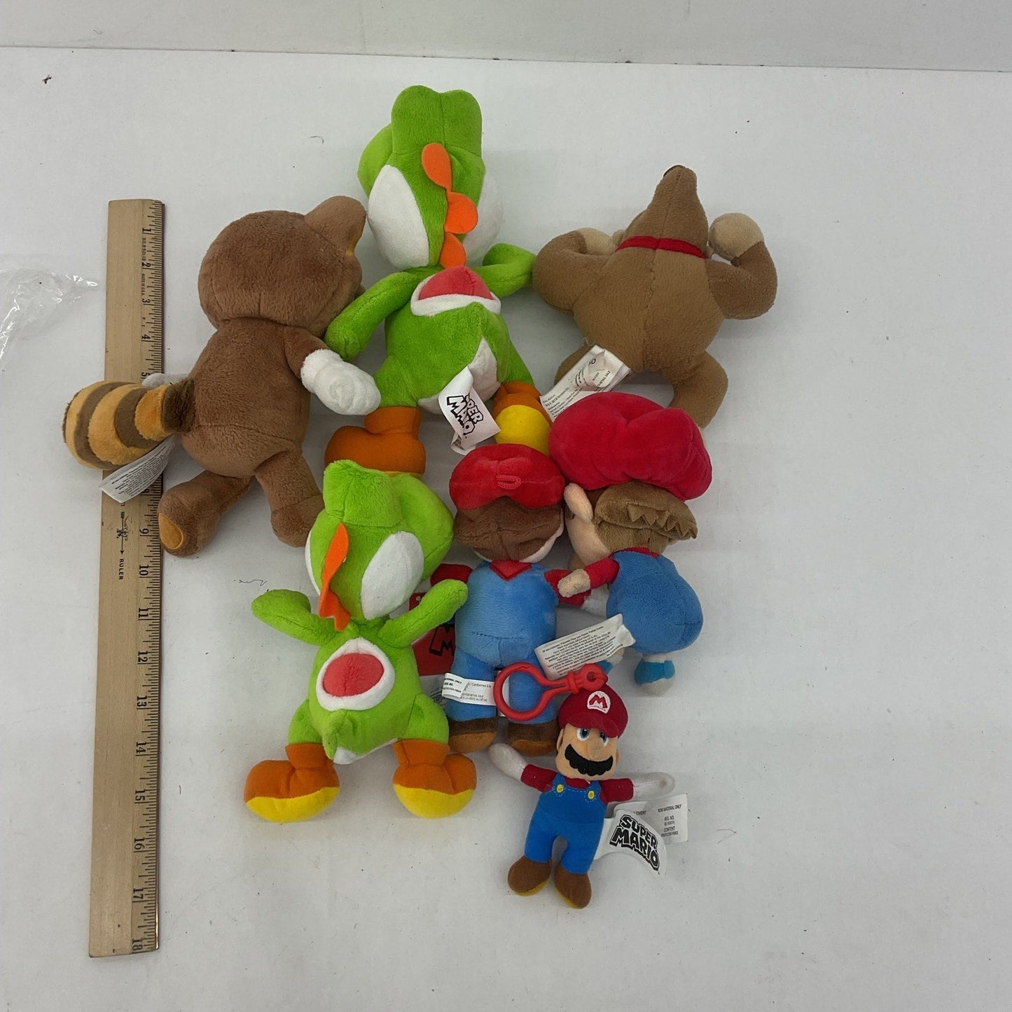 Mixed Nintendo Super Mario Character Plush Dolls Donkey Kong Raccoon Suit Baby - Warehouse Toys