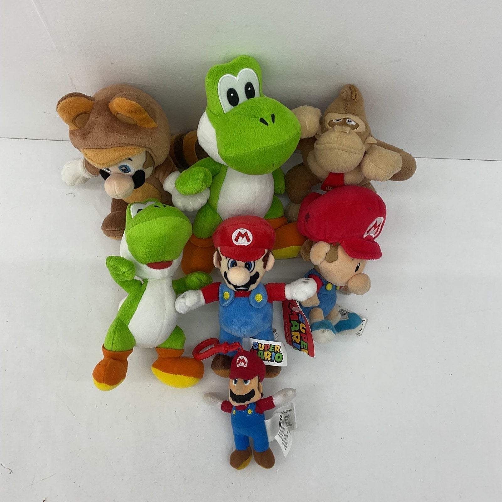 Mixed Nintendo Super Mario Character Plush Dolls Donkey Kong Raccoon Suit Baby - Warehouse Toys