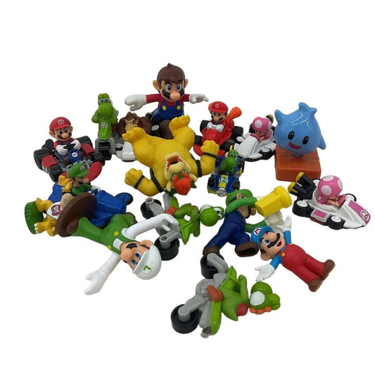 Mixed Nintendo Super Mario Toy Figures Cake Toppers Luigi Bowser Yoshi Preowned - Warehouse Toys