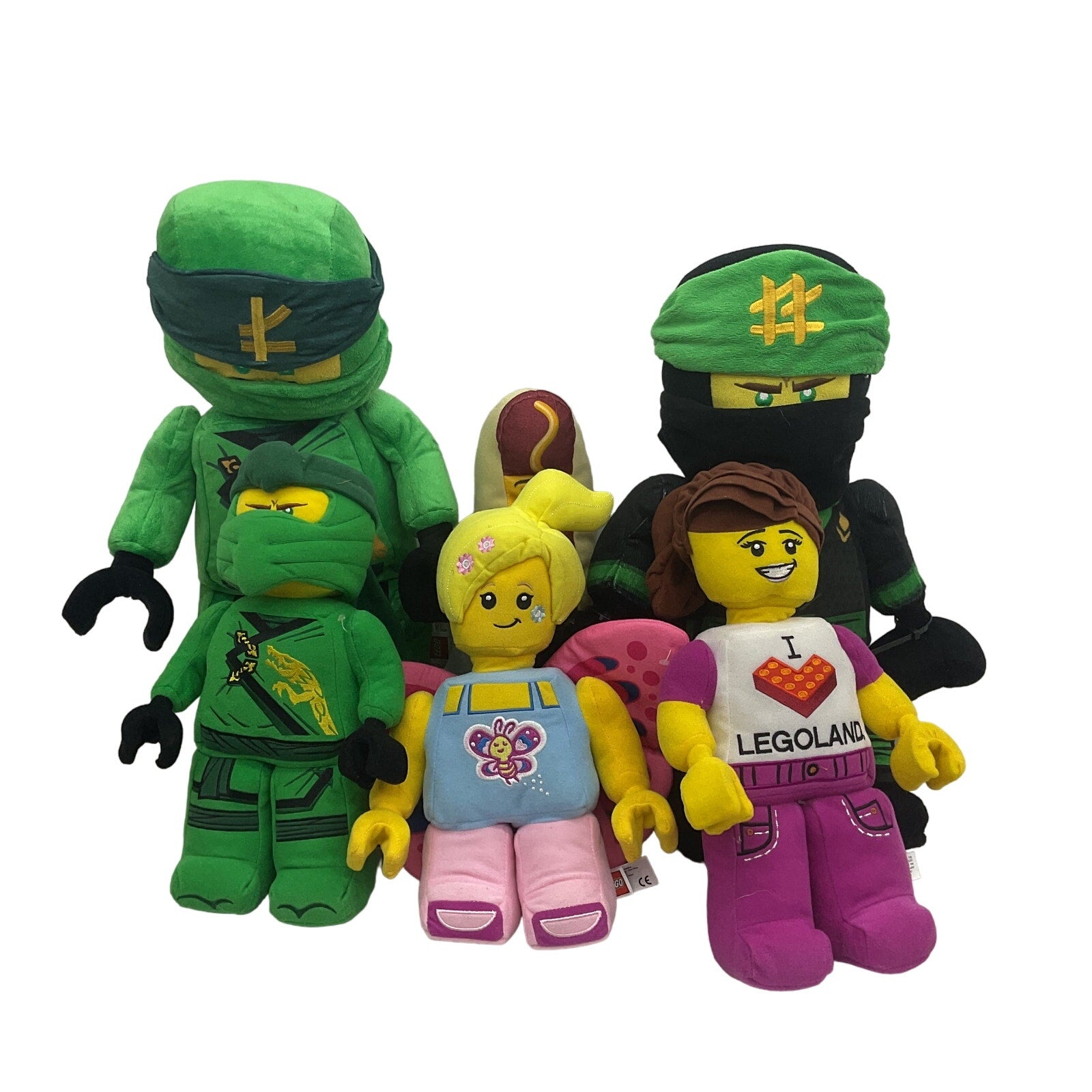 Mixed Plush Character LOT Lego Minifig Dolls Ninjago Green Ninjas Legoland Girl - Warehouse Toys