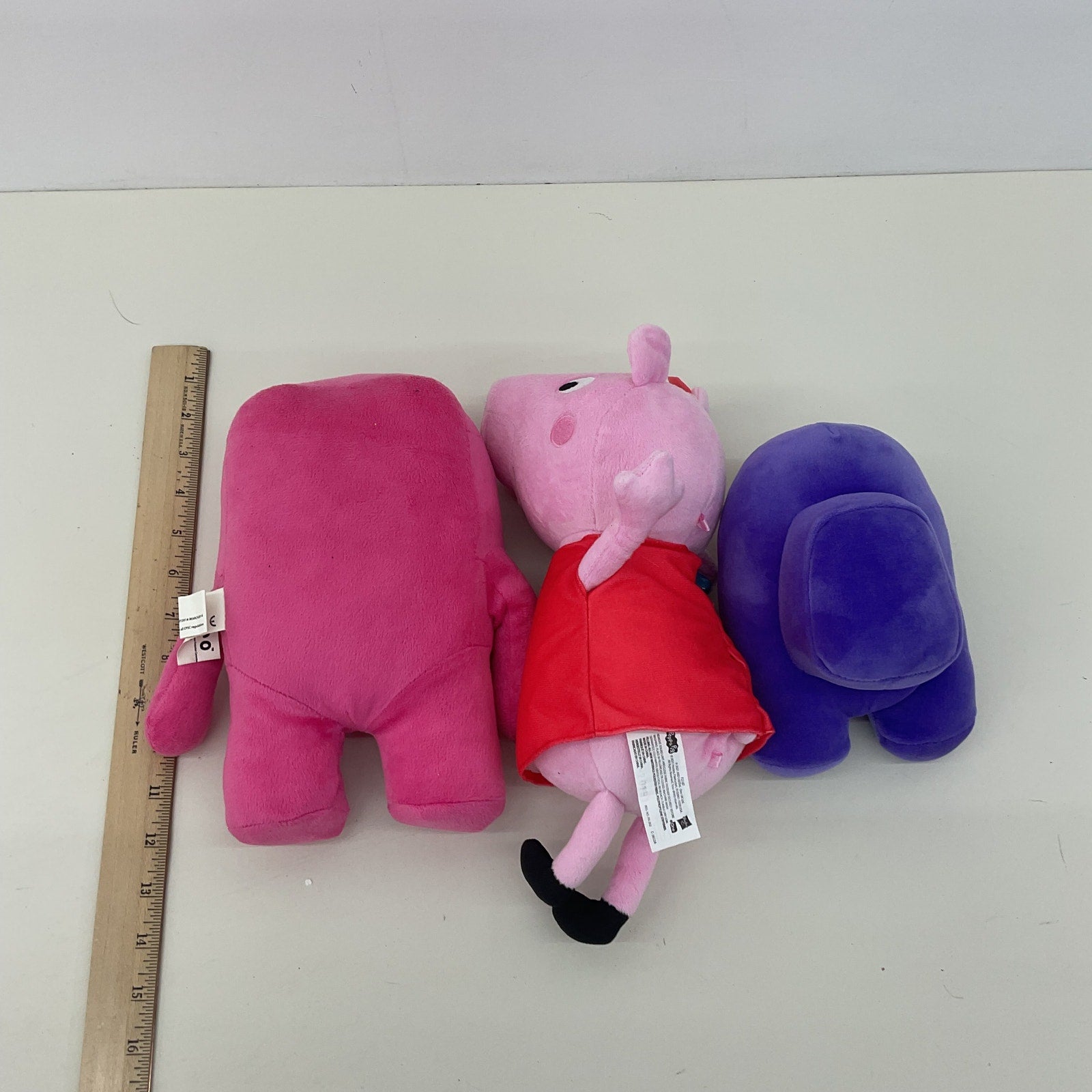 Mixed Plush Doll LOT Peppa Pig Purple Among Us Pink Domo Kun Stuffed Toys - Warehouse Toys