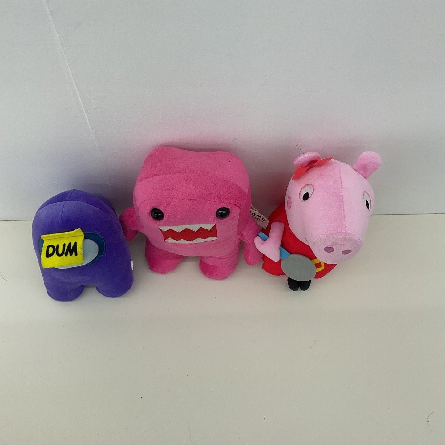 Mixed Plush Doll LOT Peppa Pig Purple Among Us Pink Domo Kun Stuffed Toys - Warehouse Toys