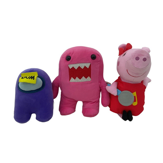 Mixed Plush Doll LOT Peppa Pig Purple Among Us Pink Domo Kun Stuffed Toys - Warehouse Toys