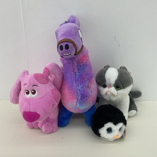 Mixed Plush Dolls Fortnite Llama Blues Clues Magenta TY Penguin Gray Cat Stuffed - Warehouse Toys