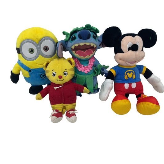 Mixed Plush Dolls LOT Disney Hawaiian Stitch Mickey Mouse Minions Daniel Tiger - Warehouse Toys