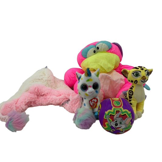 Mixed Plush Dolls Unicorn Beanie Cap TY Unicorn Disney Cheetah Chuck E Cheese - Warehouse Toys