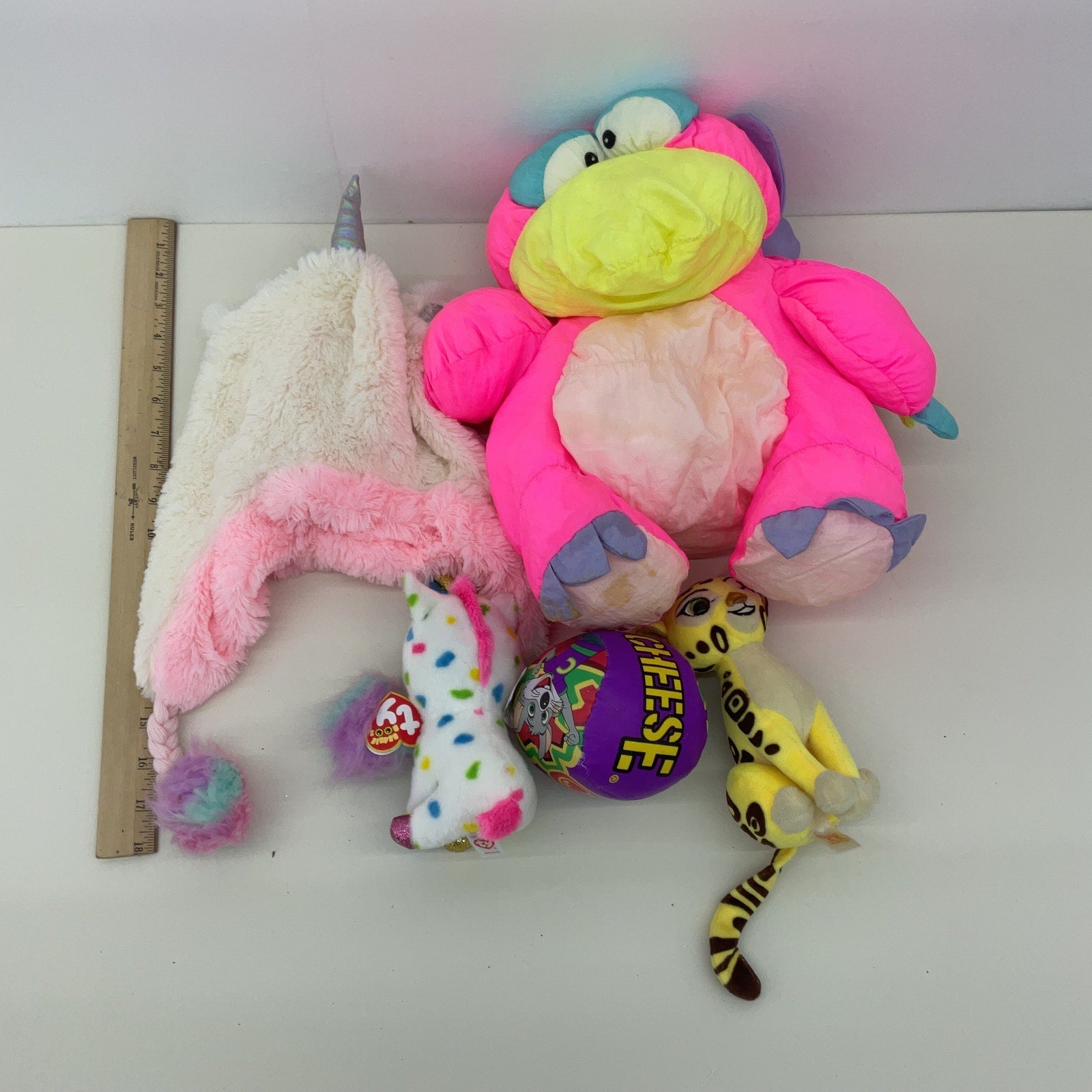 Mixed Plush Dolls Unicorn Beanie Cap TY Unicorn Disney Cheetah Chuck E Cheese - Warehouse Toys