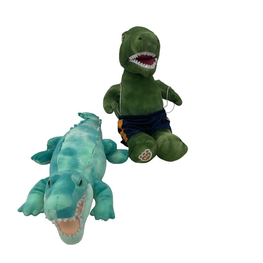 Mixed Plush LOT 2 BABW Green T - Rex Dinosaur Plush Doll & Wild Republic Alligator - Warehouse Toys