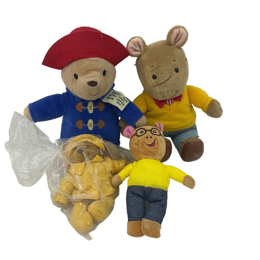 Mixed Plush LOT Paddington Bear Arthur Aardvark Plush Character Dolls - Warehouse Toys