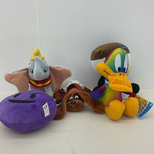 Mixed Plush Toys LOT Pound Puppies Disney Dumbo Looney Tunes Daffy Emoji Devil - Warehouse Toys
