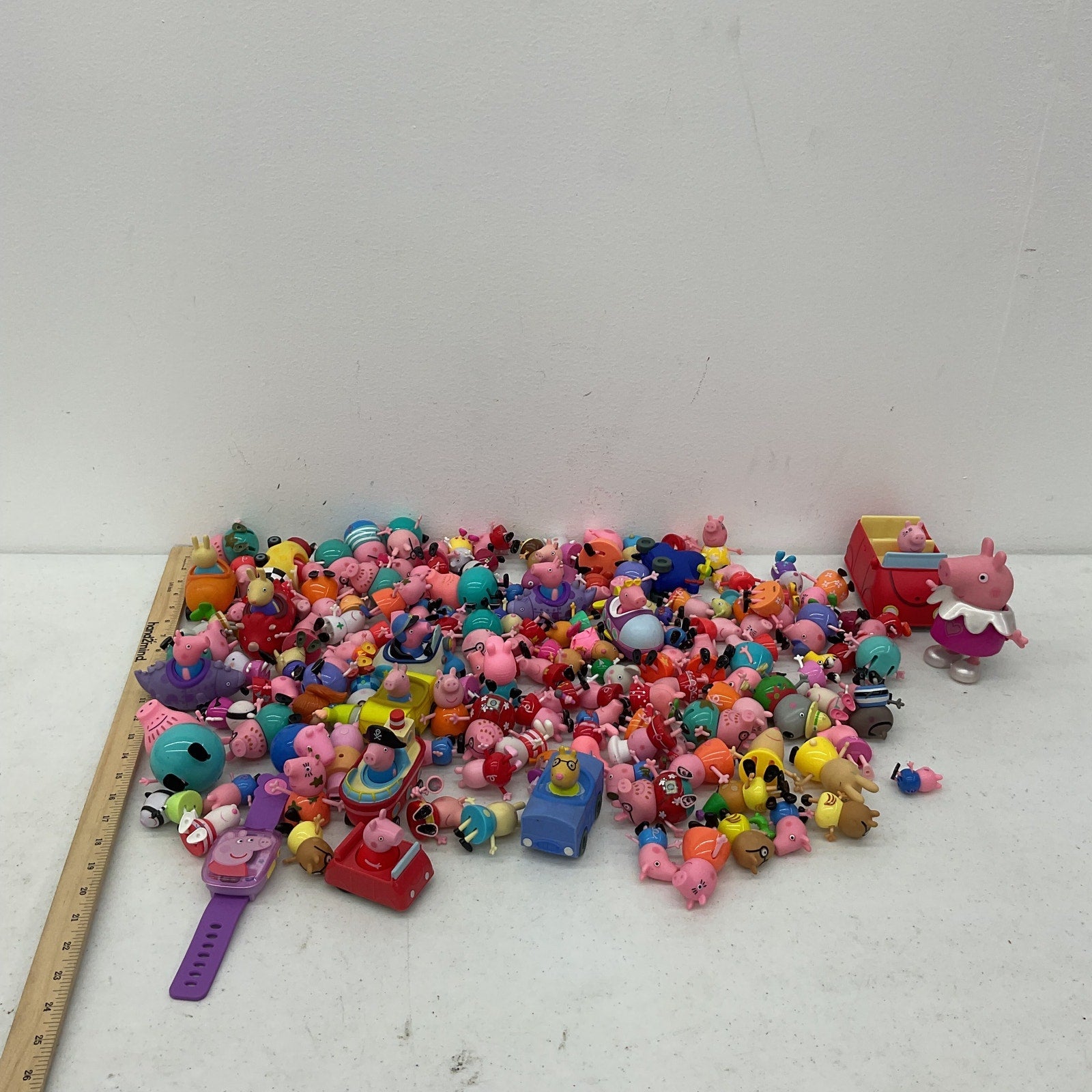 Mixed Preowned 7 lbs LOT Peppa Pig Character Toy Figures Cake Toppers Vehicles - Warehouse Toys