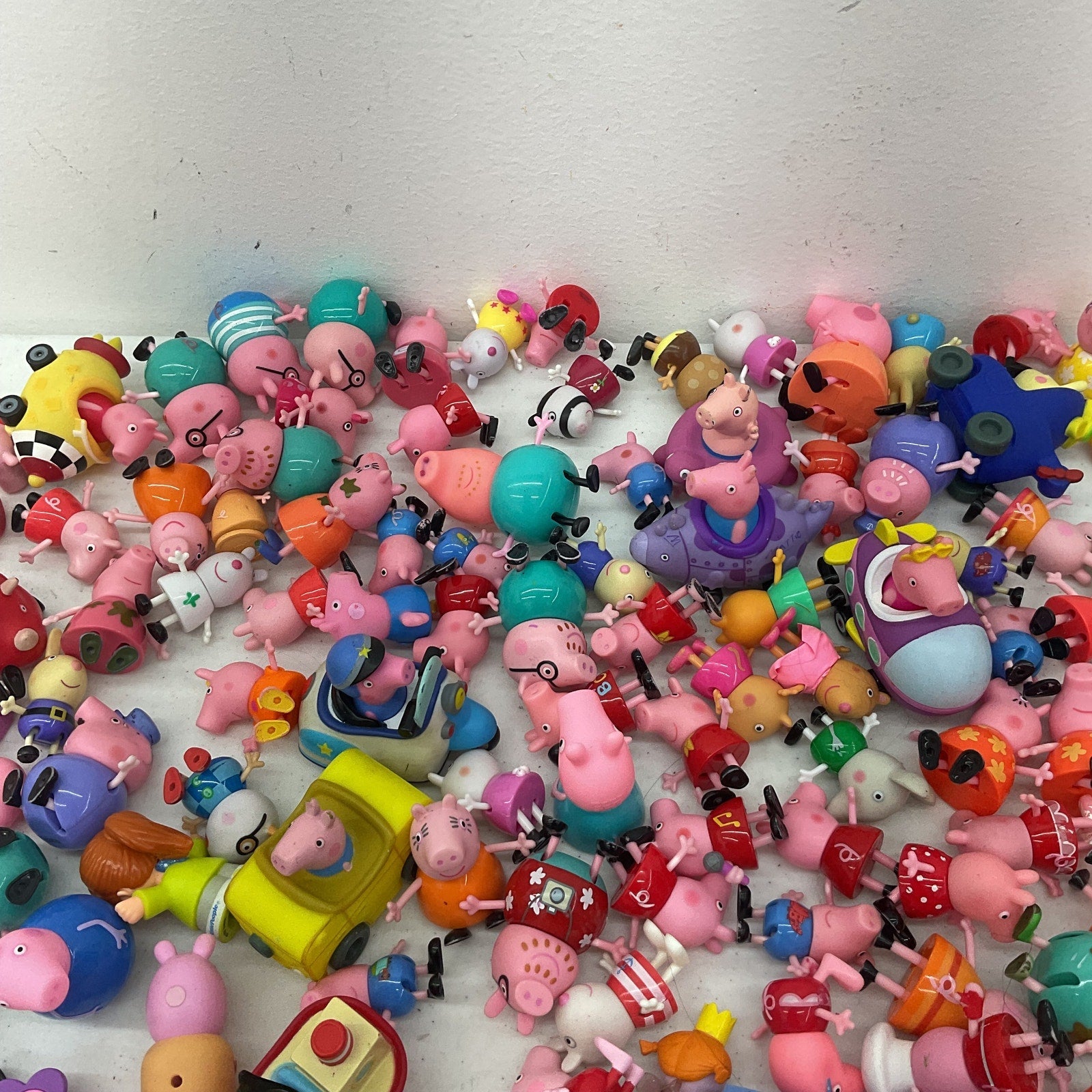 Mixed Preowned 7 lbs LOT Peppa Pig Character Toy Figures Cake Toppers Vehicles - Warehouse Toys