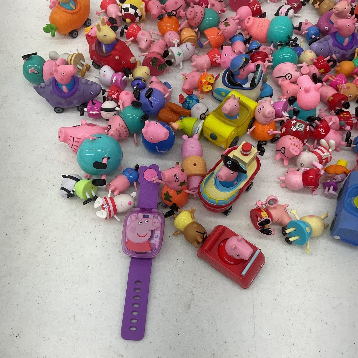 Mixed Preowned 7 lbs LOT Peppa Pig Character Toy Figures Cake Toppers Vehicles - Warehouse Toys