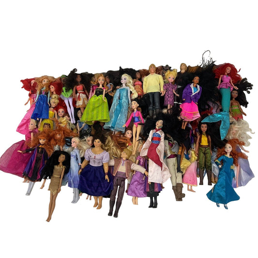 Mixed Preowned HUGE LOT 25 lbs Disney Princess Character Play Dolls - Warehouse Toys