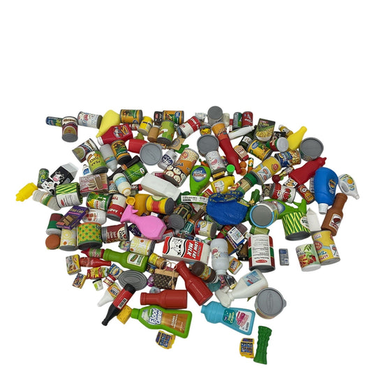 Mixed Preowned LOT 5 lbs Pretend Shop Play Groceries Food Products Canned Goods - Warehouse Toys