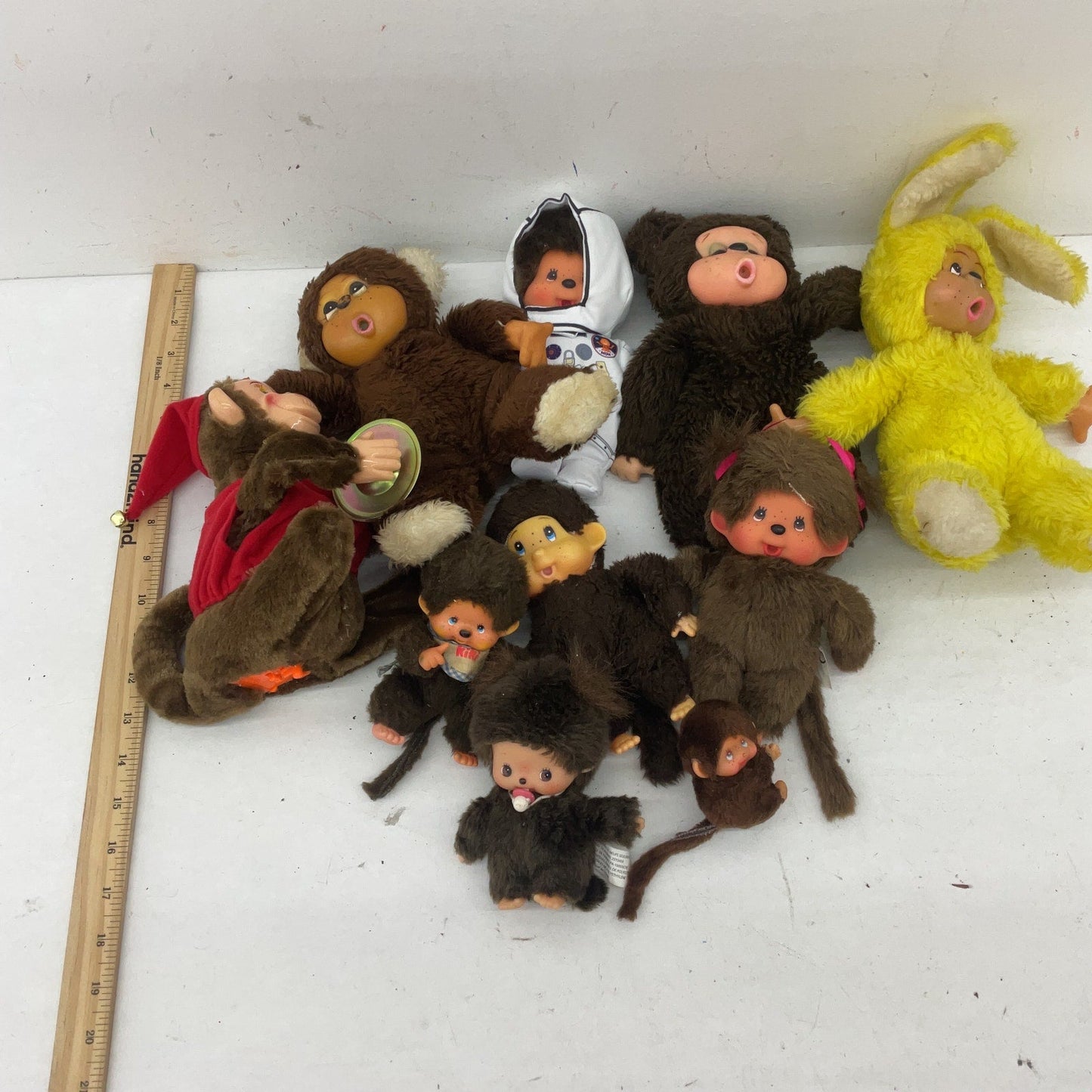 Mixed Preowned LOT Monchichi & Others Rubber Faced Monkey Plush Dolls Cymbal - Warehouse Toys