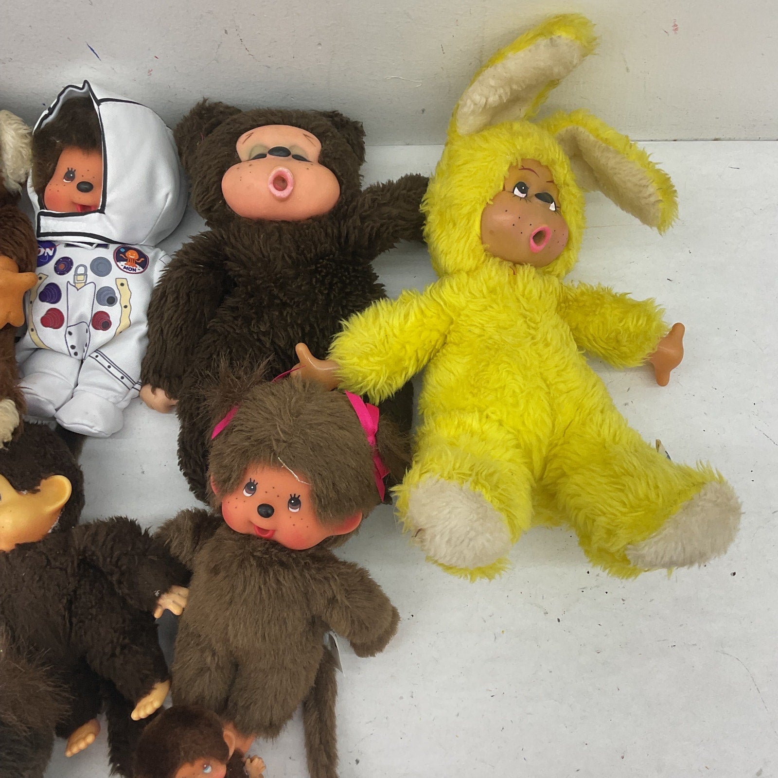 Mixed Preowned LOT Monchichi & Others Rubber Faced Monkey Plush Dolls Cymbal - Warehouse Toys