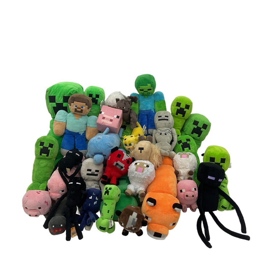 Mixed Preowned LOT of 13 lbs Minecraft Character Plush Stuffed Toys Animals - Warehouse Toys