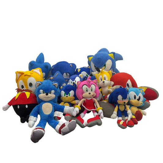 Mixed Sega Sonic the Hedgehog Character Plush Dolls LOT 10 lb Tails Amy Robotnik - Warehouse Toys