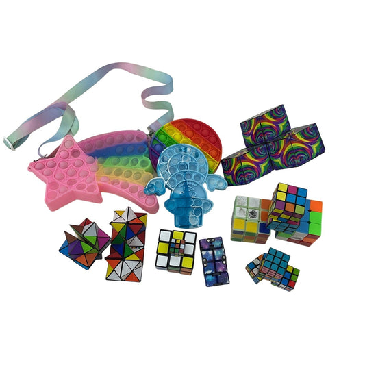 Mixed Sensory Fidget Pop It Colorful Toys & Brain Teaser Puzzle Cubes Rubik's - Warehouse Toys