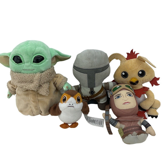 Mixed Star Wars Character Plush Dolls Salacious Crumb Mandalorian Porg Grogu - Warehouse Toys